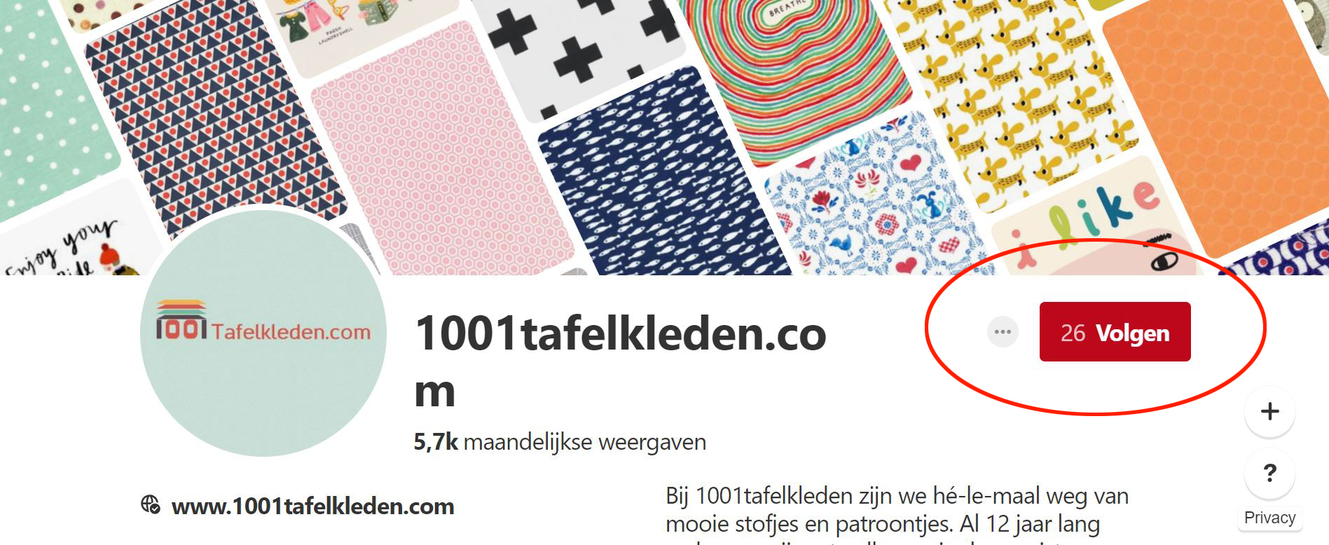 Volg 1001tafelkleden op Pinterest